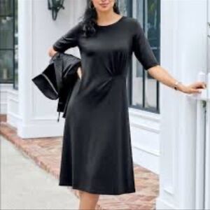 Soft Surroundings Pima cotton black short sleeve midi dress size XS